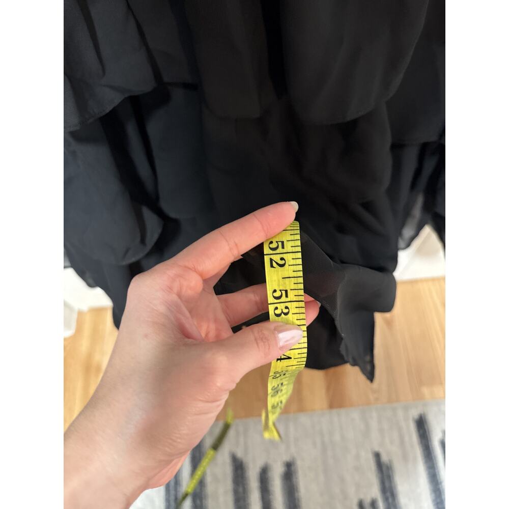 Weinaze Black Strapless Tiered Ruffle Evening Dress - Picture 7 of 11